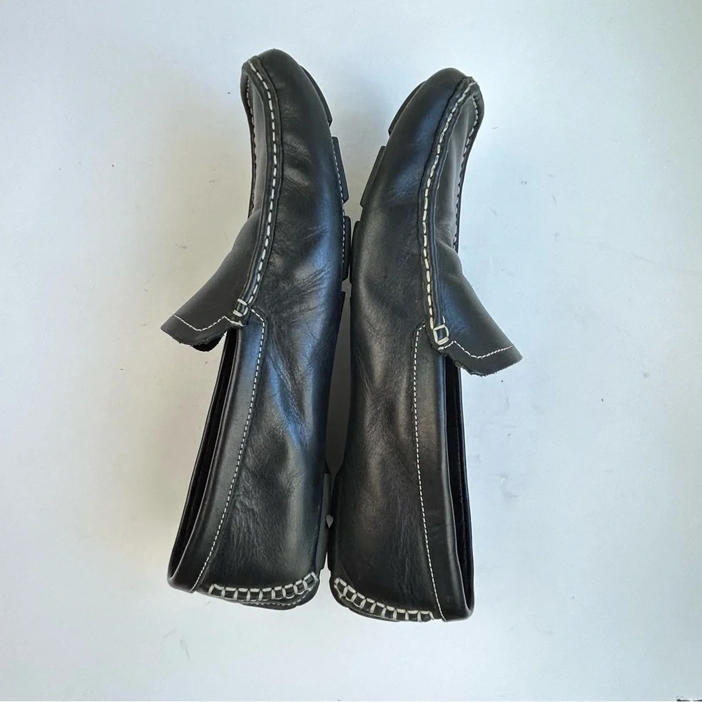 Bacco Bucci Leather Driving Loafers Classic Minimalist Business Casual Preppy